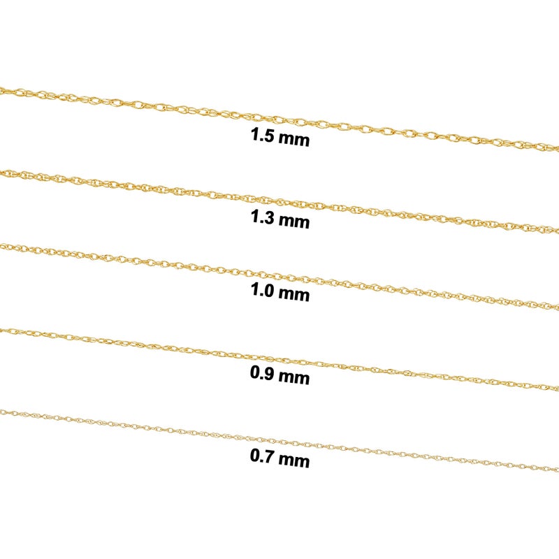 Kooljewelry قلادة نسائية كلاسيكية من كول جيويلري بسلسلة حبل - قلادة من الذهب الأصفر عيار 14 قيراط، مصقولة، مع حلقة زنبركية - Image 3